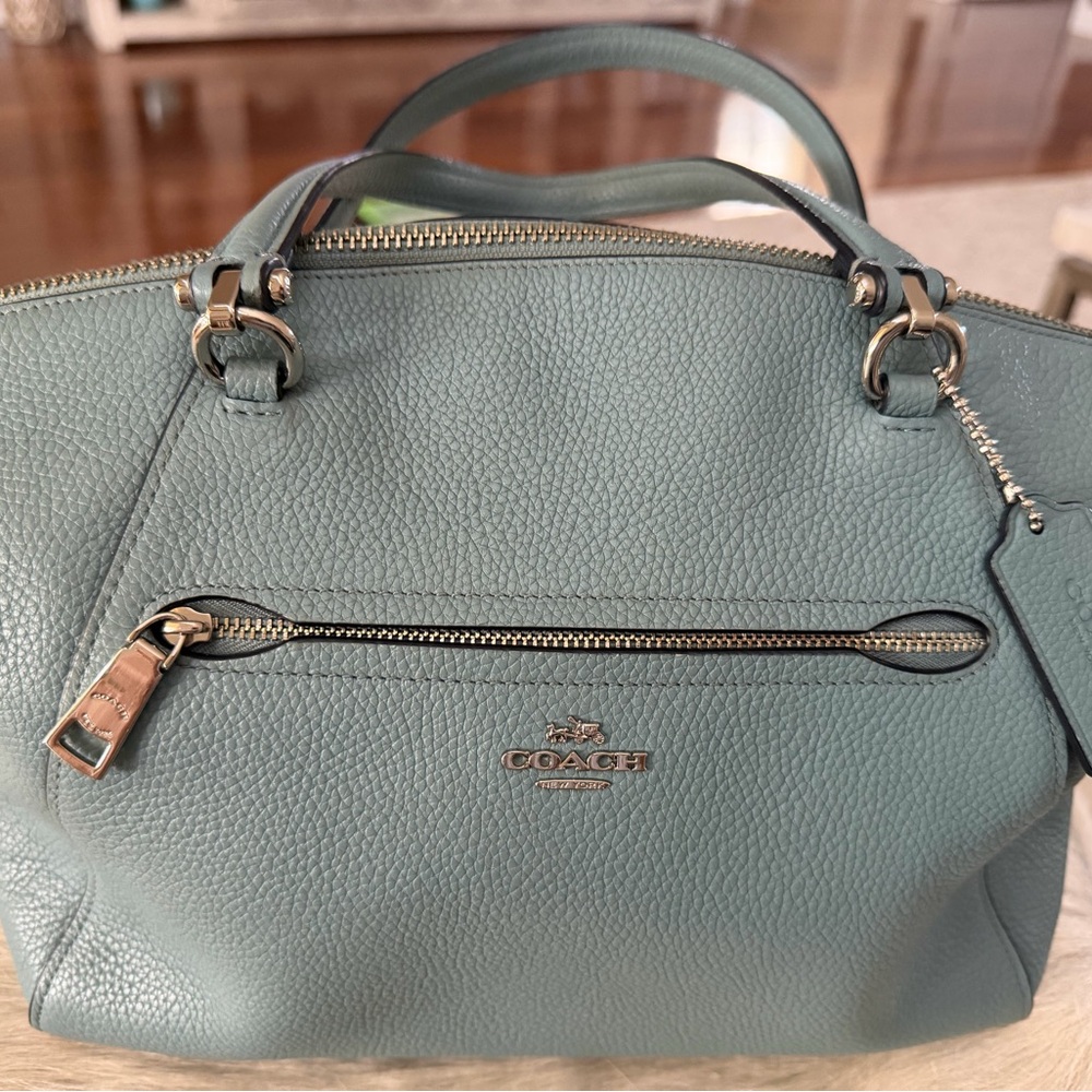 Coach Teal Leather Tote Bag
